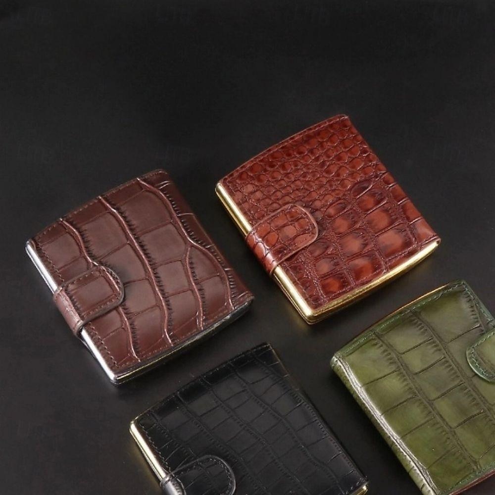 étui à cigarettes en cuir pour hommes, cadeau parfait, en stock, surface en cuir pu avec clips métalliques, support résistant à la pression, peut contenir 10 cigarettes de 2025 ? $23.99 –P2