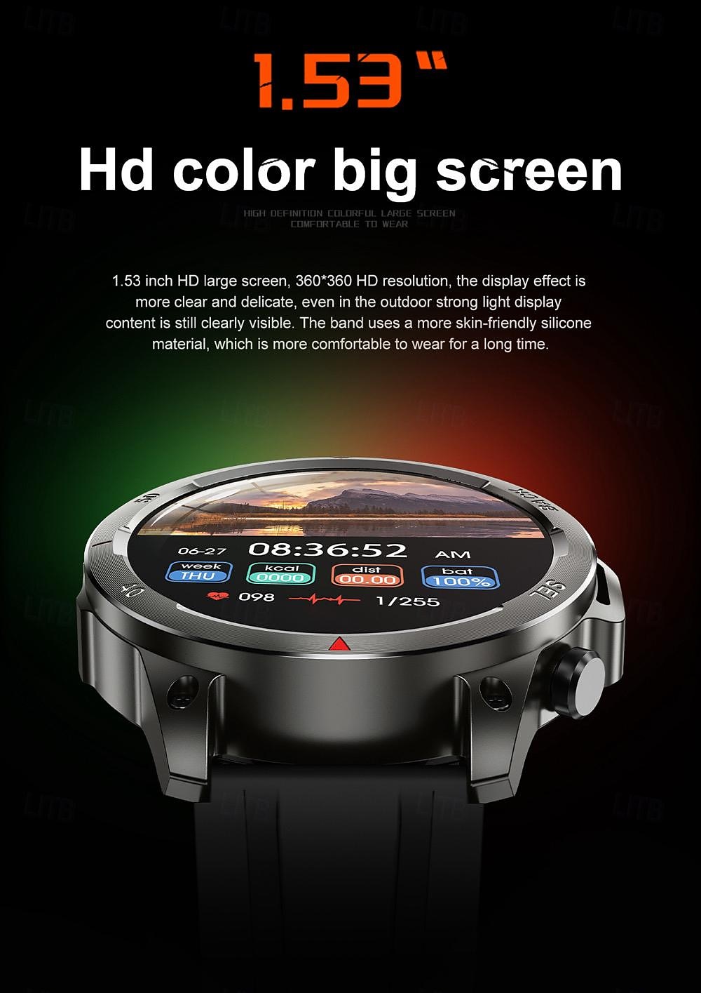 696 DK68 Smart Watch Fitness Tracker ECG PPG Bluetooth Call Reminder Android iOS IP67 47mm 1.53 2025 - $58.99 –P3