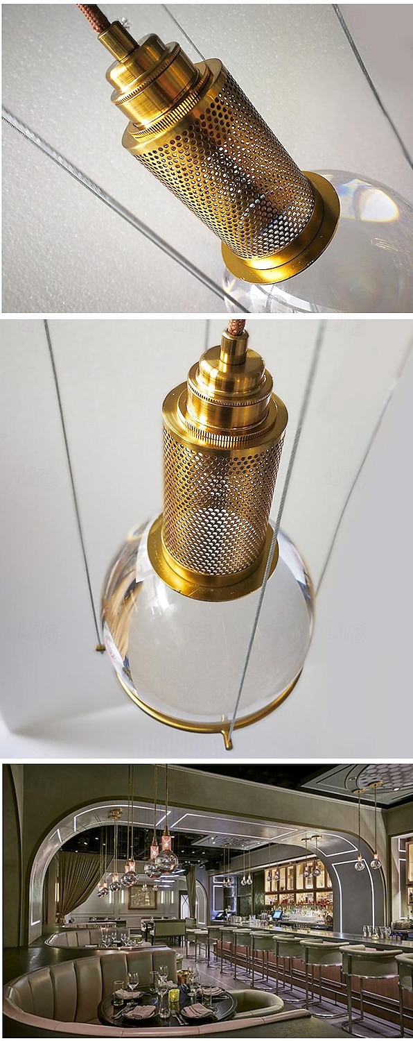 LED Pendant Light Glass Ball 1-Light 15 cm Suspension Luminaire Modern Minimalist Creative Personality Meteor Shower Pendant Lamp Bedroom Dining Room 110-240V 2025 - $279.99 –P4