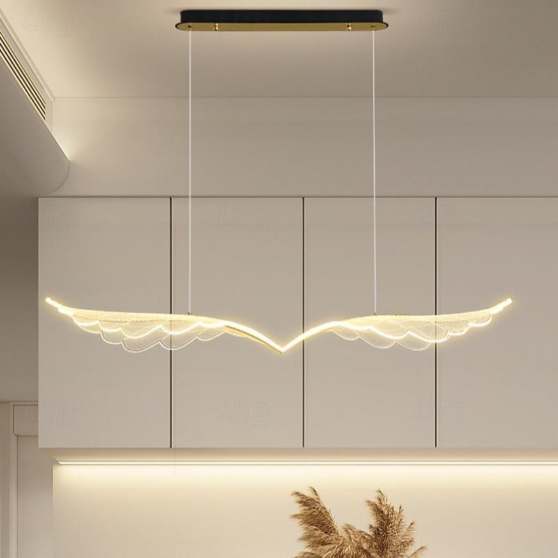 lampada a sospensione a led ali d'angelo 1 luce 120 cm acrilico piuma elettrolitico artistico stile nordico caffè sala da pranzo 110-240 v solo dimmerabile con telecomando del 2025 a $599.99 –P7