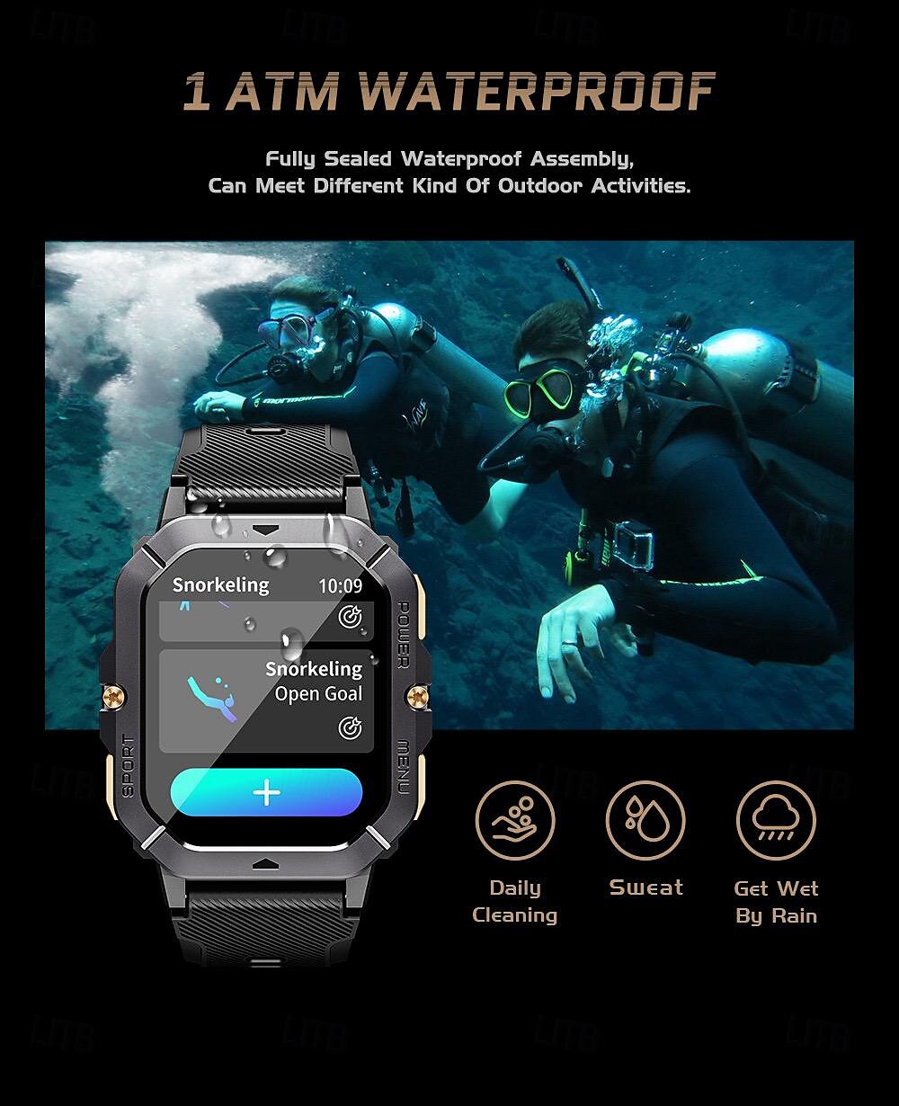 696 C28 Smart Watch 2.02 inch Smart Band Fitness Bracelet Bluetooth Pedometer Call Reminder Sleep Tracker Compatible with Android iOS Men Hands-Free Calls Message Reminder IP 67 42mm Watch Case 2025 - $52.99 –P9