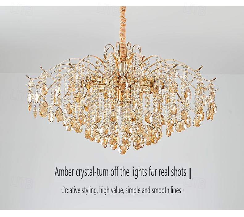 lampadario a led 42/50/60/80/100 cm 5/8/10/12/15 lampadina non inclusa finitura elettrolitica cristallo metallo stile moderno contemporaneo camera da letto sala da pranzo mini sospensione 110-240 v del 2026 a $208.79 –P11
