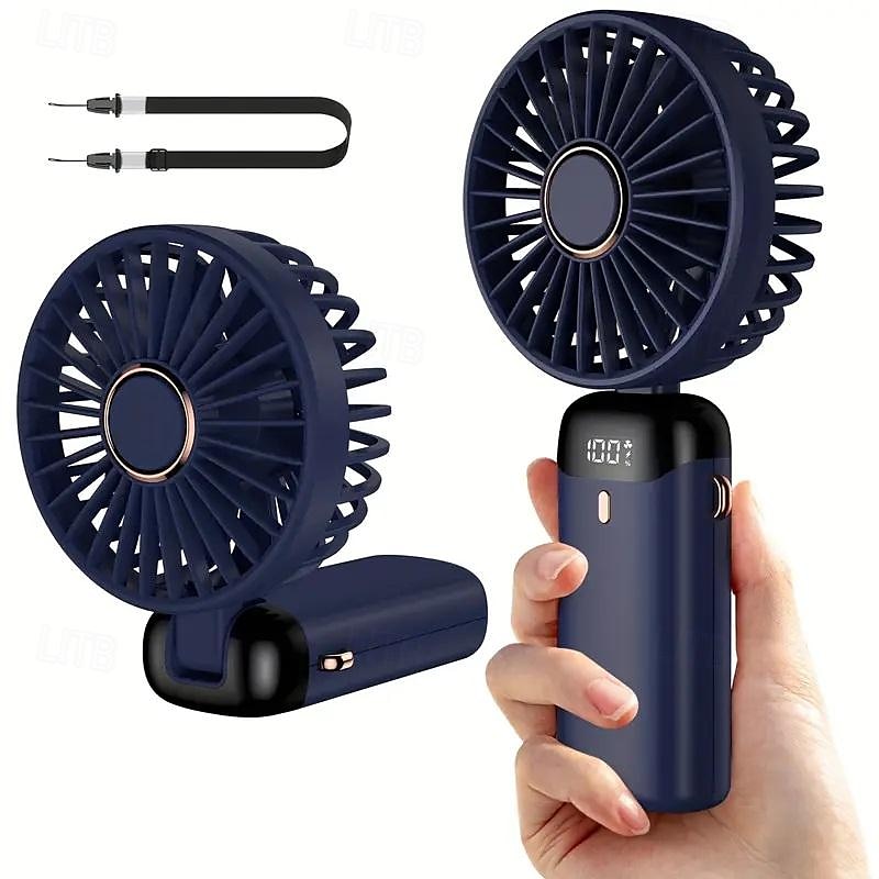מאוורר אישי מיני מתקפל – מאוורר נטען USB עם תצוגה LED ו-5 מהירויות לשימוש בבית במשרד בנסיעות וקמפינג 2025 - $19.99 –P1