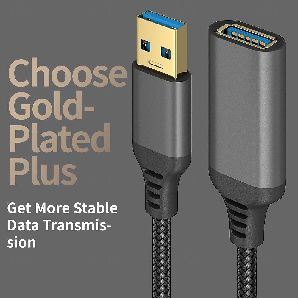 2025年 ナイロン編組 USB 3.0 オス - メス 高速伝送データ ケーブル コンピューター ハード ドライブ カメラ プリンター 延長ケーブル  コレクション – $15.99 –P8