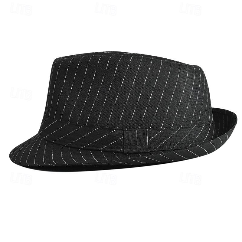 Męskie Czapka Kentucky Derby Kapelusz Kapelusz imprezowy Sukienka kapelusz Czarny Biały Bawełna Moda Codzienny Ulica Codzienny Pasek Filtr przeciwsłoneczny Oddychający 2025 - $8.99 –P5