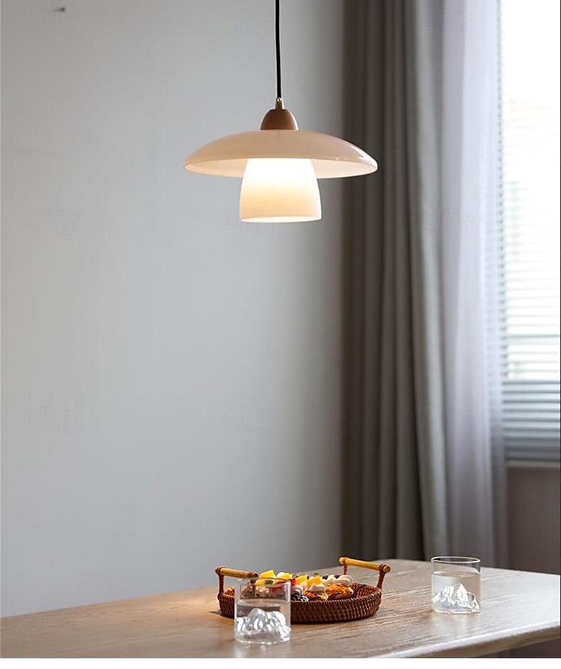 led pendel lys kjøkkenøy pendel 1-lys 28 cm enkelt design glass tremalt finish moderne nordisk stil soverom spisestue 110-240v 2025 - $279.99 –P3