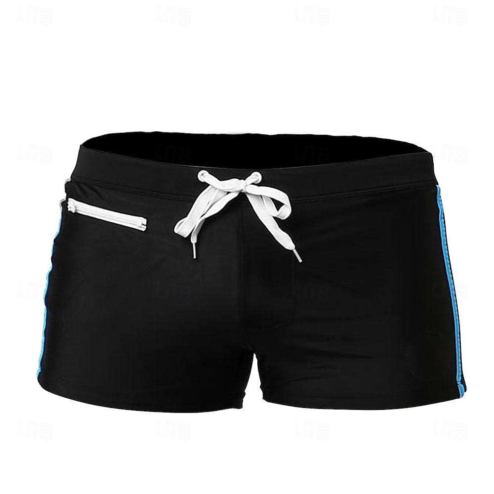 Homens Bermuda de Surf Shorts de Natação Calção Justo de Natação Patchwork Com Cordão Cintura elástica Bloco de cor Conforto Secagem Rápida Curto Feriado Praia Final de semana Moda Casual Preto de 2025 por $16.49 –P12