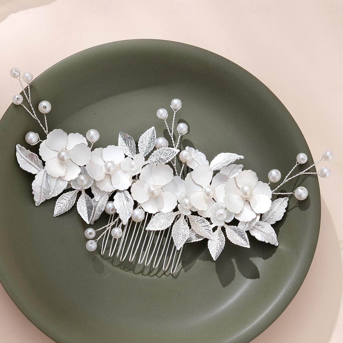Peines de pelo Vestimenta de Cabeza Perla Artificial Legierung Boda cóctel Elegante Lujo Con Perlado Artificial Color Puro Celada Sombreros 2025 - $14.99 –P2