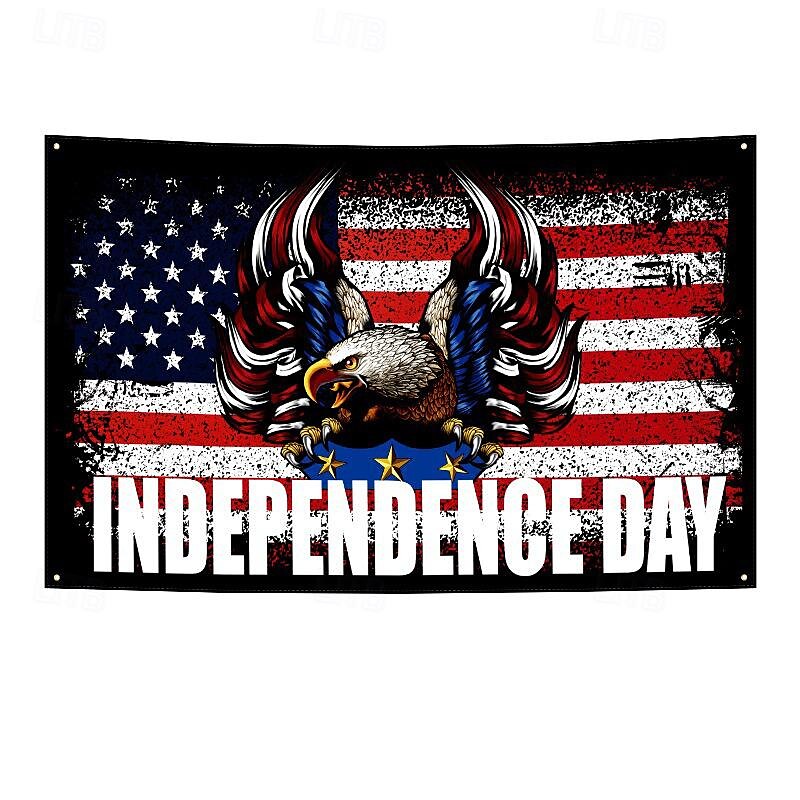 oss 4 juli självständighetsdag utomhus flagga örn frihet utomhus banner flagga uteplats trädgård heminredning röd vit blå 2025 - $10.49 –P6