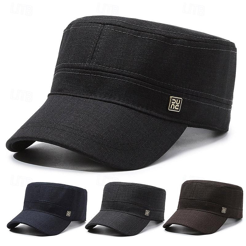 Pánské Unisex PLacatá čepice Kšiltovka Vojenská čepice Kadetský klobouk Černá Námořnická modř Polyester Vinobraní Módní Na běžné nošení ulice Denní Bez vzoru Nastavitelná Prodyšné 2025 - $6.49 –P1