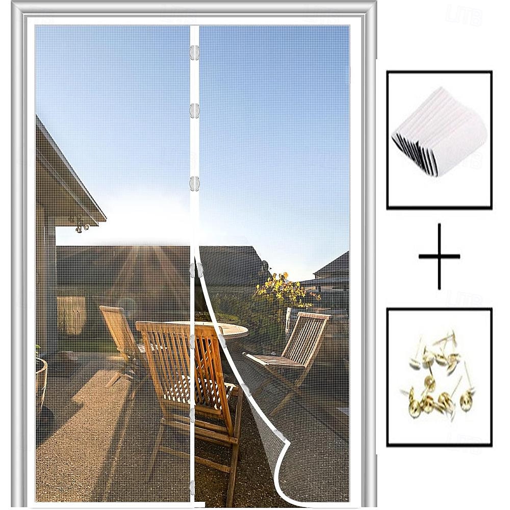 Porte écran magnétique portable écran anti-mouches ou insectes magnétique passage pour porte coulissante garage patio cuisine salon chambre bar entrée facile pour animaux de compagnie et enfants de 2025 ? $15.49 –P7
