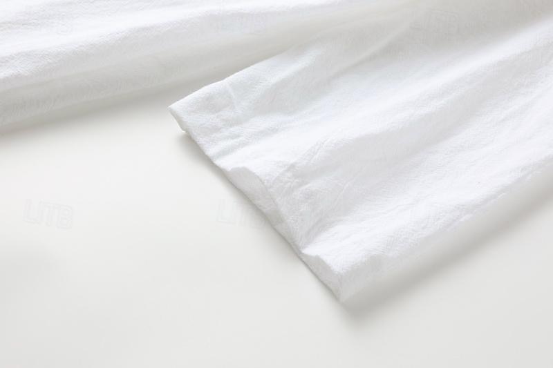 Mujer Negro Blanco Azul Piscina Verano Primavera Mini vestido Vestidos de lino y algodón Vestido de Camisa Vestido de algodón blanco Vacaciones Básico Moderno Diario Fin de semana Holgado Plano 2025 - $22.99 –P7
