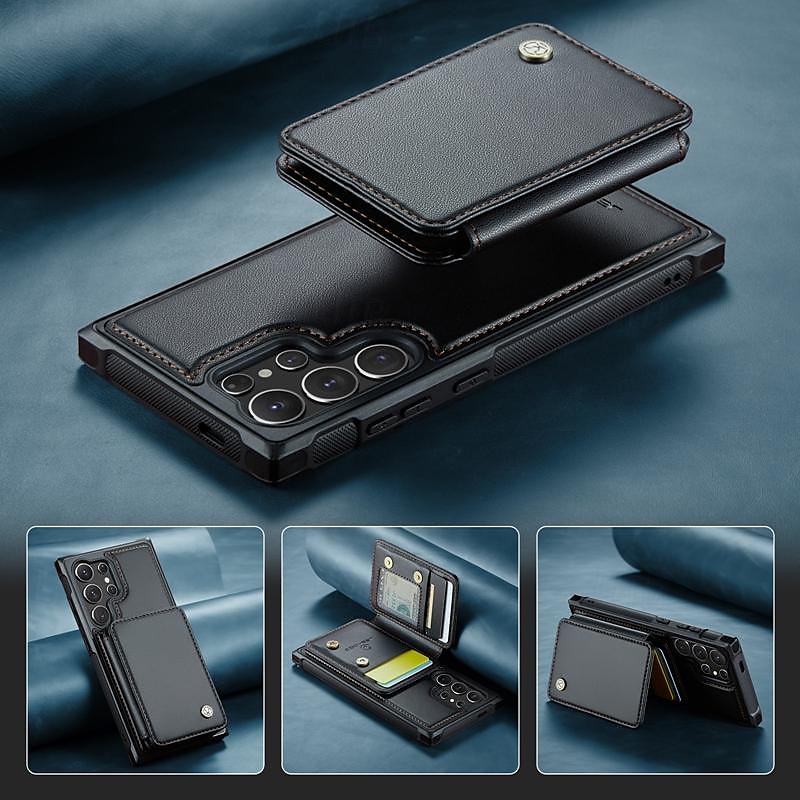 telefon Etui Til Samsung Galaxy S24 Ultra Plus S23 S22 S21 S20 Ultra Plus FE A55 A35 A25 A15 5G A54 A34 A14 A53 A33 A23 A13 S25 Ultra Bakdeksel med stativ Magnetisk Kortspor Kontor / Bedrift TPU PC 2025 - $25.99 –P7