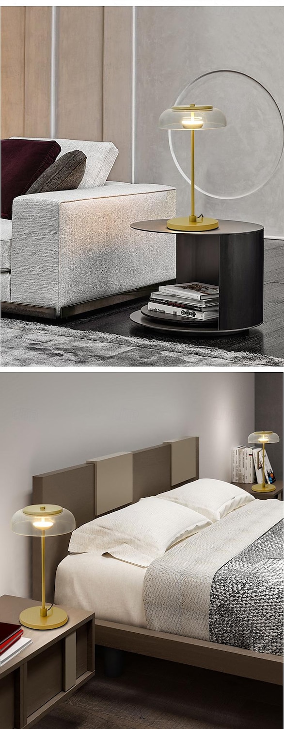 LED Beside Lamp 7W Nordic Glass Desk Light Bedroom Living Room Desk Lamp Kids Room Decor Bedisde Lights Gifts Creative Iron Table Light with Glass Lampshade Indoor Table Lamp with Plug 110-240V 2025 - $265.59 –P6
