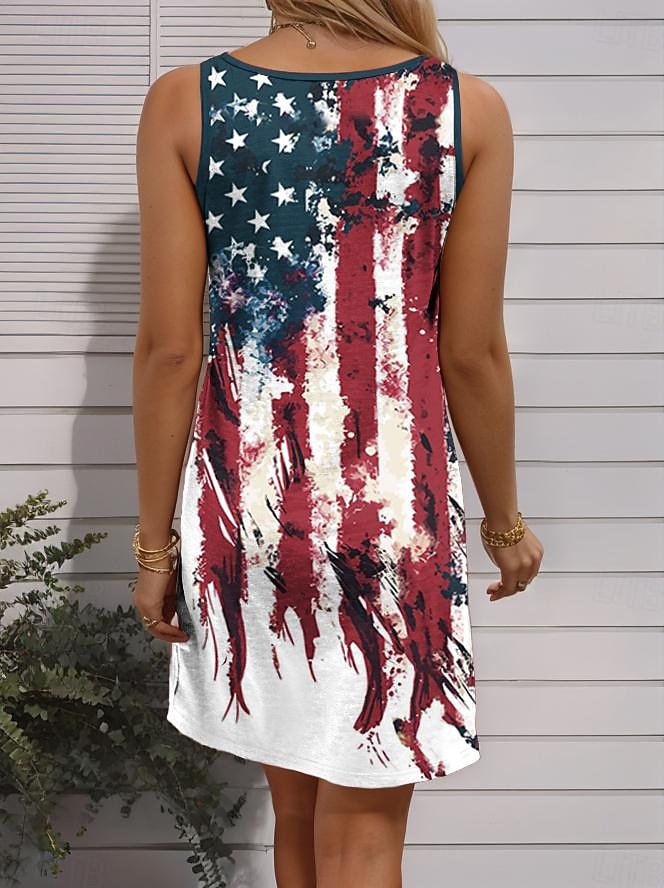 Ημέρα Ανεξαρτησίας Πατριωτικό Γυναικείο Φόρεμα Μίνι Φόρεμα Μικρό Φόρεμα Καλόγερος Φόρεμα Καλοκαιρινό Φόρεμα Καθημερινής Διακοπές Διακοπές Παραλία Κανονική εφαρμογή Σημαία Αμάνικο Καλέ μακό Λευκό 2026 - $24.99 –P2