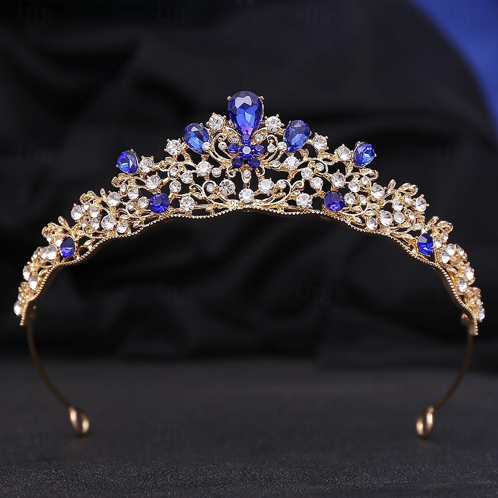 kroon tiara's hikinauhat Helm Strass Legering Bruiloft cocktail Elegant Luxe Met Strass Kristaldetails Helm Hoofddeksels 2025 - $11.99 –P3
