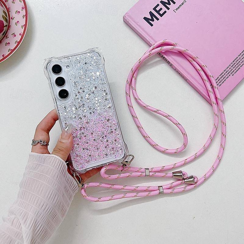 τηλέφωνο tok Για Samsung Galaxy S24 S24 Ultra Plus S23 Ultra Plus S23 S22 S22 Ultra S21 FE A55 A35 A25 A15 5G A54 A34 A14 S25 Ultra Πίσω Κάλυμμα με τον Lanyard Bling Glitter Shiny Ανθεκτική σε πτώσεις 2025 - $13.99 –P10