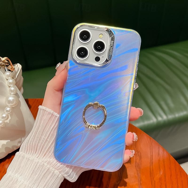 טלפון מגן עבור אייפון 16 iPhone 15 Pro Max iPhone 14 Pro Max אייפון 13 פרו מקס כיסוי אחורי בלינג גליטר מבריק אבזם טבעת עמיד בזעזועים TPU צפוי 2025 - $15.99 –P7