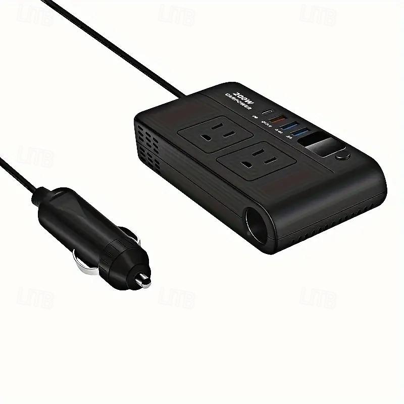 Invertor de putere 200w pentru mașină - convertor dc 12v la 110v ac cu 3 usb tip-c și ecran de afișare cu LED potrivit pentru mașini/suv-uri/camioane 2025 - $72.99 –P3