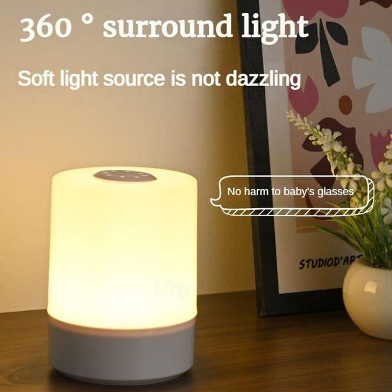 2025年 タッチセンサーナイトライト1個、LED調光睡眠ランプ、タッチスイッチ付き360°周囲ソフトライトベッドサイドランプ、夜間の目に優しい雰囲気ランプ コレクション – $11.99 –P6
