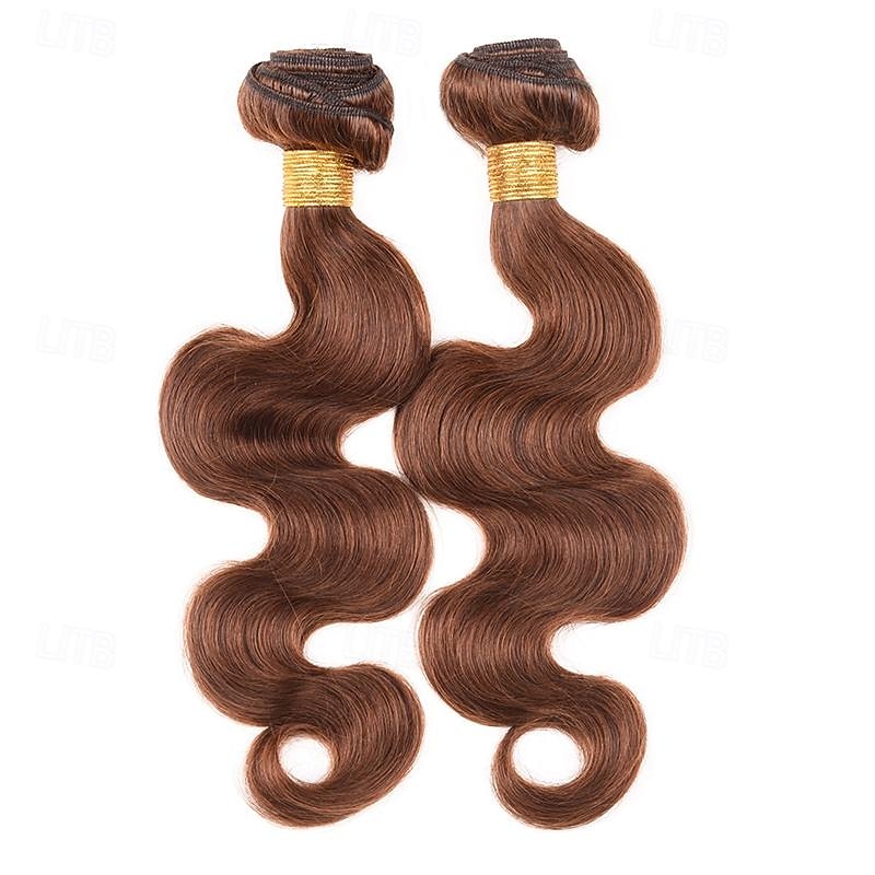 10-24 tuuman suklaanruskeat #4 body wave -niput brasilialaisen väriset hiukset nippu hiustenpidennykset hiukset kudotut luonnolliset raa'at hiukset 2025 - $120.99 –P2