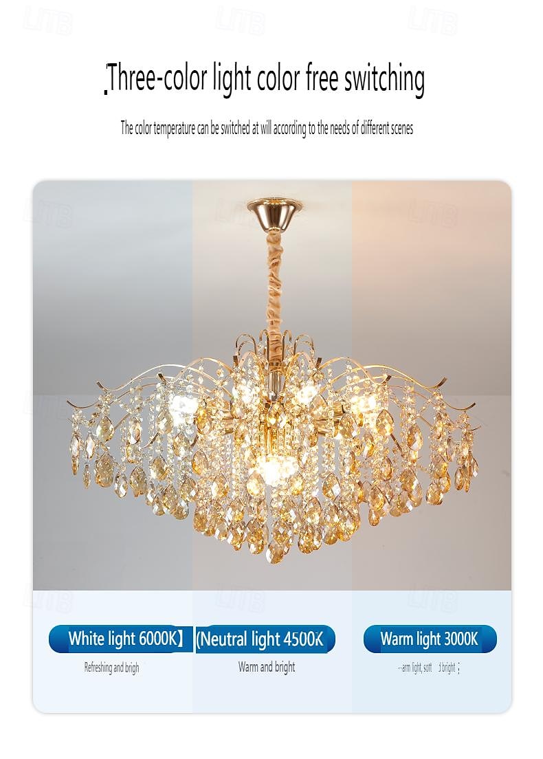 lampadario a led 42/50/60/80/100 cm 5/8/10/12/15 lampadina non inclusa finitura elettrolitica cristallo metallo stile moderno contemporaneo camera da letto sala da pranzo mini sospensione 110-240 v del 2026 a $208.79 –P5