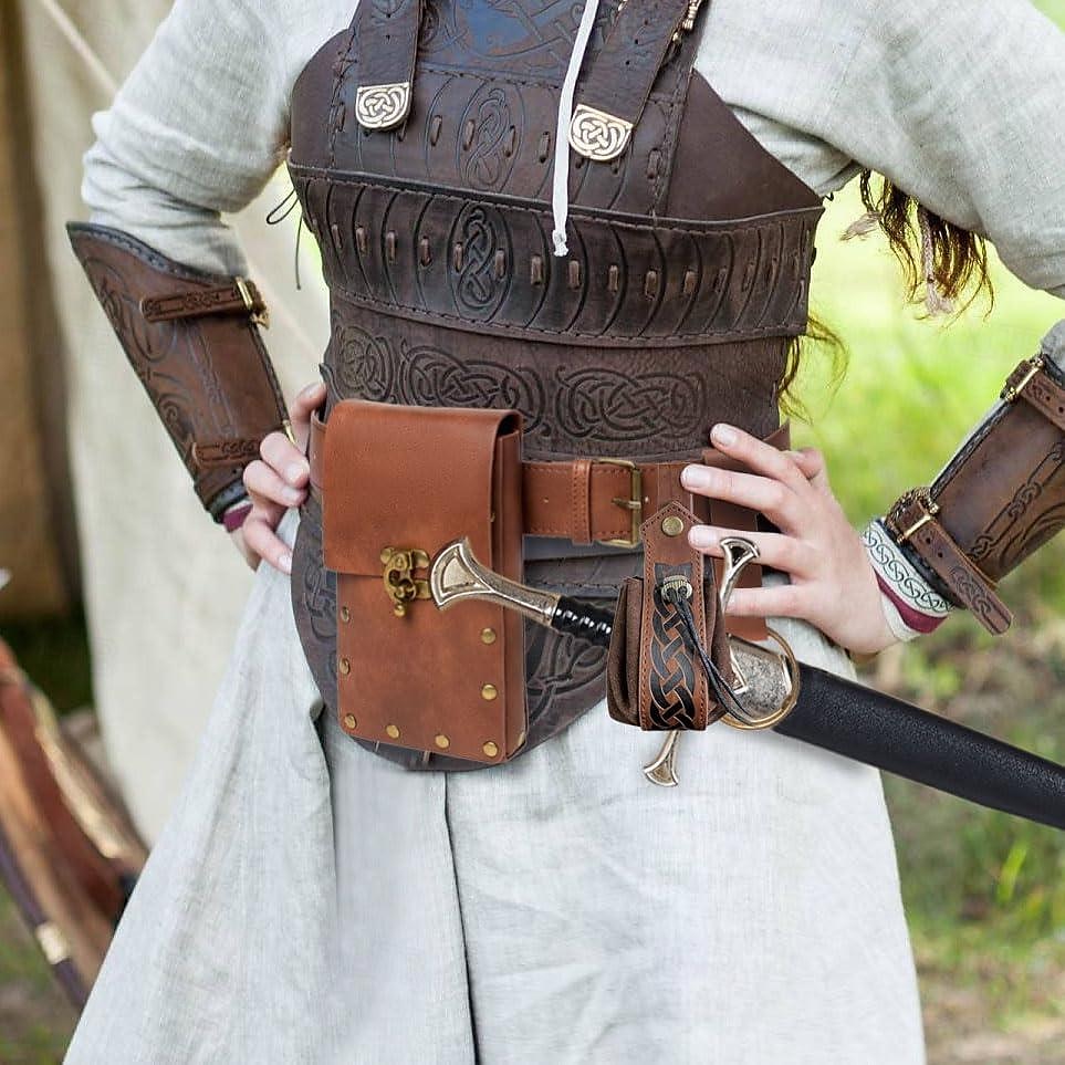 Medieval Renascentista Roupa Feira Ren Cavalheiro Viking Unisexo Celta Viking Fantasia Dia Das Bruxas Carnaval feira renascentista LARP Ren Faire Adulto Cinto Bolsa de 2025 por $33.99 –P11