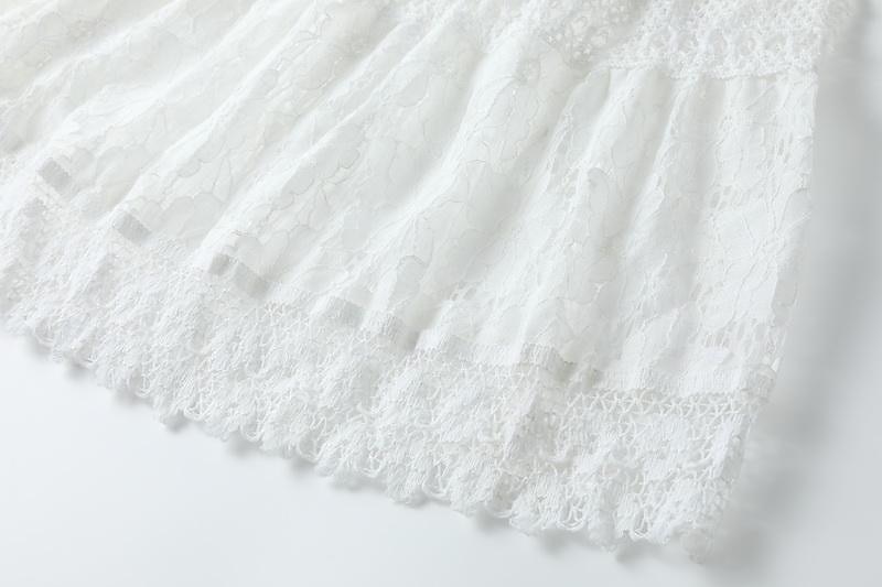 Damskie Sukienka maxi Biała sukienka Biała koronkowa suknia ślubna Sukienki w stylu boho Sukienka Boho Elegancja Bohema Linia A Urlop Święto Regularny Długi rękaw W serek Biały Morelowy Lato 2025 - $57.99 –P8
