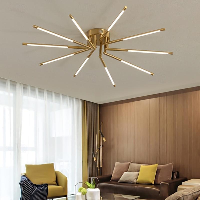 πολυέλαιος οροφής led 13,5cm 8/10/12 κεφαλής ρυθμιζόμενος με ρυθμιζόμενο μεταλλικό επιμεταλλωμένο/βαμμένο φινίρισμα μοντέρνο σκανδιναβικό στυλ υπνοδωμάτιο σαλονιού 110-240v 38/64/80w μόνο με 2025 - $215.99 –P10