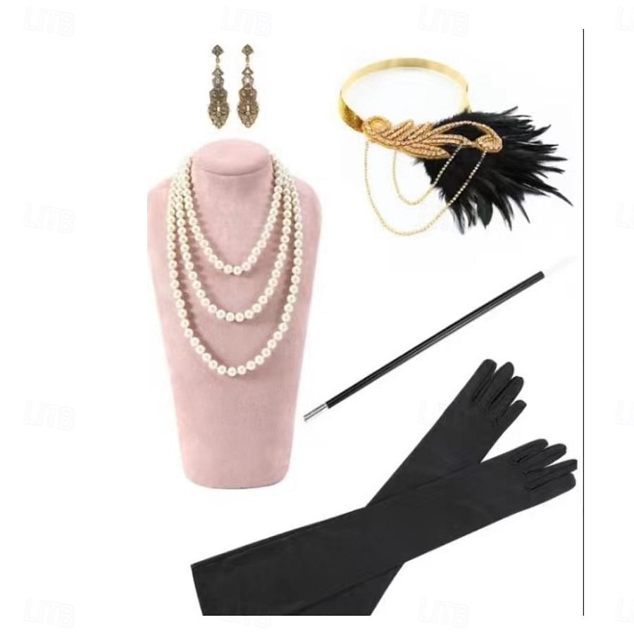 1920-as évek A nagy Gatsby Felszerelések Flapper fejpánt A nagy Gatsby Esküvői Vendég Gallér nélküli Jelmez Női Mindszentek napja Farsang Álarcos mulatság Parti Álarcos mulatság Esküvői fogadás 2025 - $23.99 –P9
