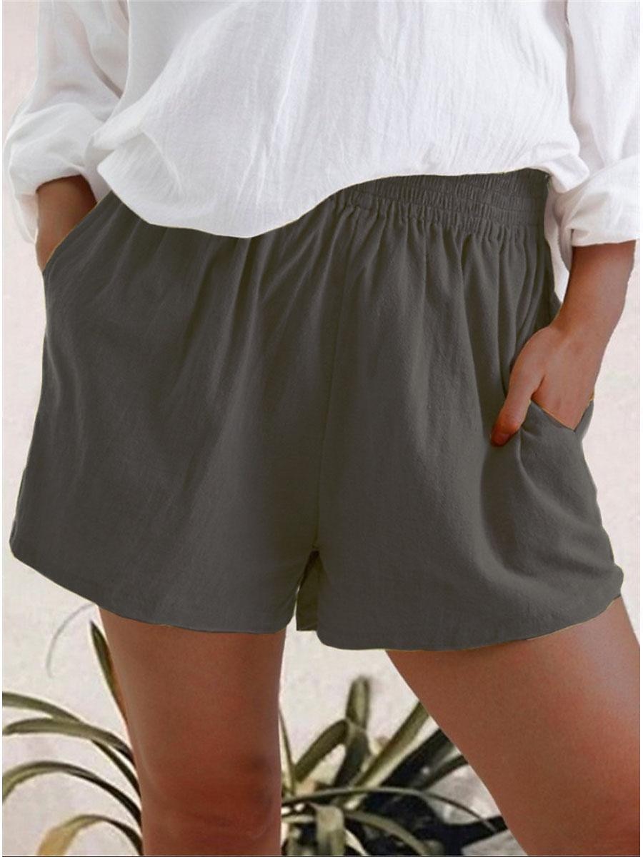 Pentru femei Pantaloni Scurți De Bază Casual Scurt Talie Înaltă Simplu Buzunar Design Elastic cu Cordon Cut înalt Respirabilitate Απαλό Micro-elastic Vacanță Stradă Purtare Zilnică Gri Închis Rosu 2026 - $22.99 –P4