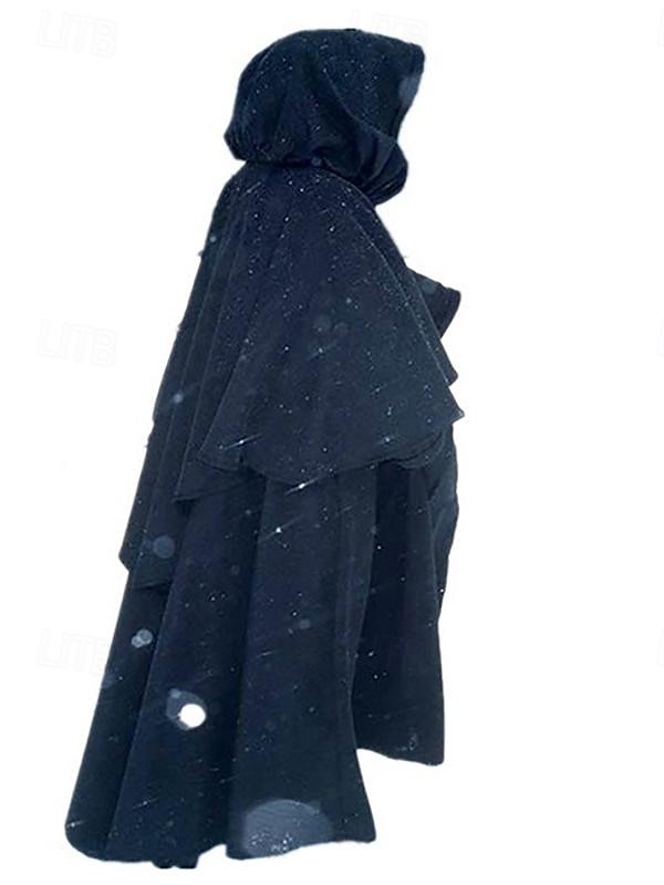 Retro Antiguo Punk y gótico Medieval capa con capucha Chales Feria del Renacimiento Ranger élfico Color sólido Hombre Mujer Vikingo Fantasía Víspera de Todos los Santos Carnaval Mascarada Fiesta 2025 - $41.99 –P4