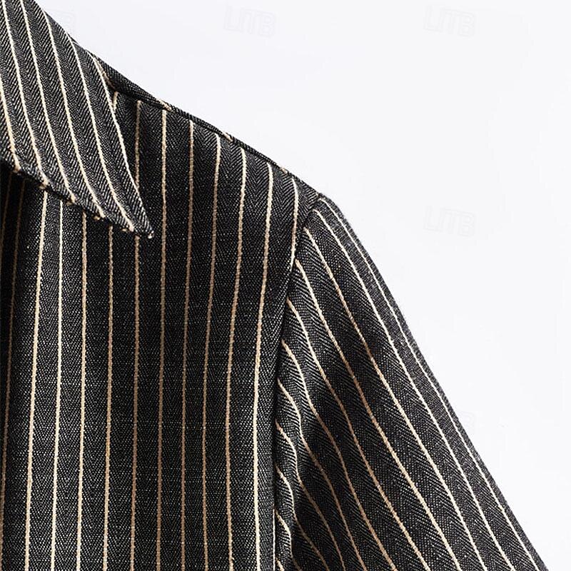 Per uomo Camicia Camicia Estiva Camicia casual Camicia da Spiaggia Camicia con Bottoni Camicie a righe Nero Manica Corta A righe Collo ripiegato Vacanza Camicia hawaiana Abbigliamento Poliestere Moda del 2025 a $21.99 –P5