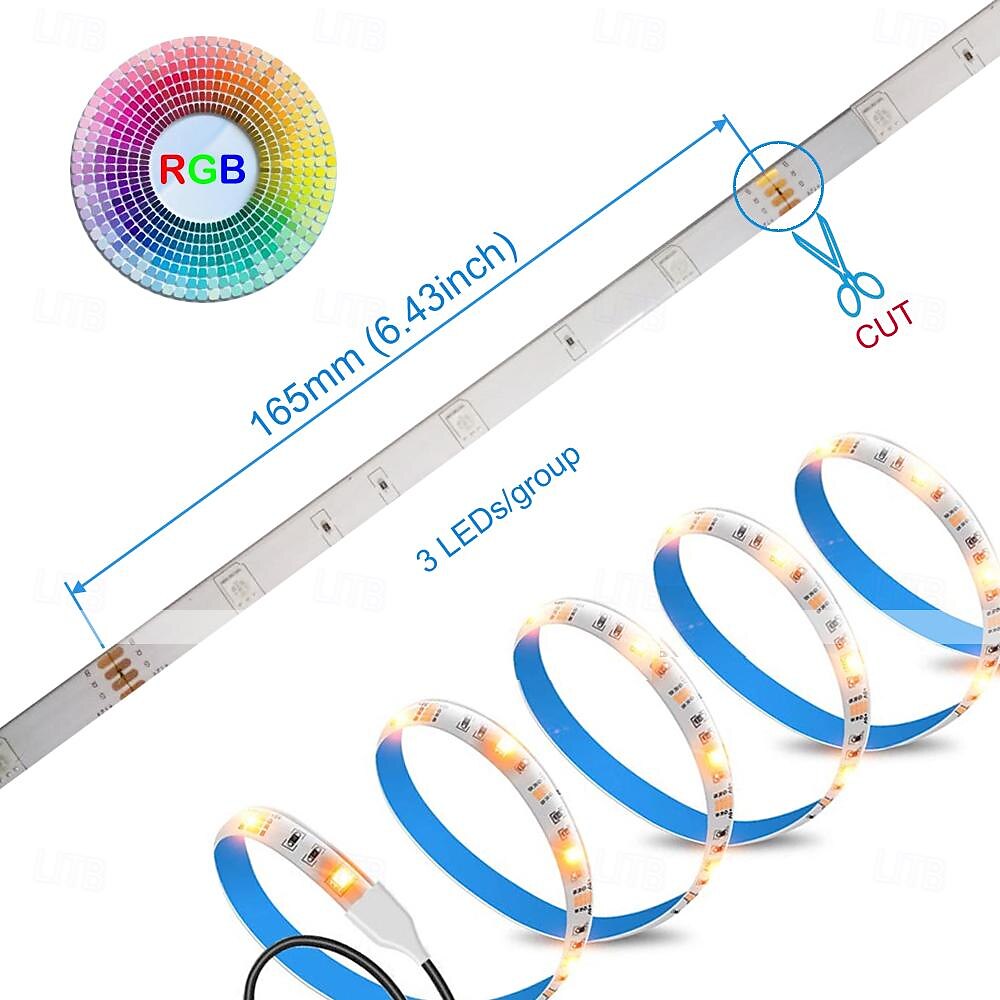 2025年 RGB LED ストリップ ライト キット 10-40 メートル (32.8-130 フィート) フレキシブル LED ライト ストリップ 5050 RGB SMD LED IR 44 キー コントローラー、インストール パッケージおよび 12V アダプター キット付き  コレクション – $41.15 –P2