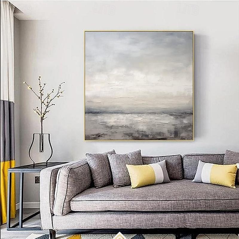 Abstract Skyline Painting hand painted Extra large wall art pain ting handmade gray landscape painting on canvas large wall art gold abstract mordern painting for Bedroom Living room painting 2025 - CAD $157.3 –P6