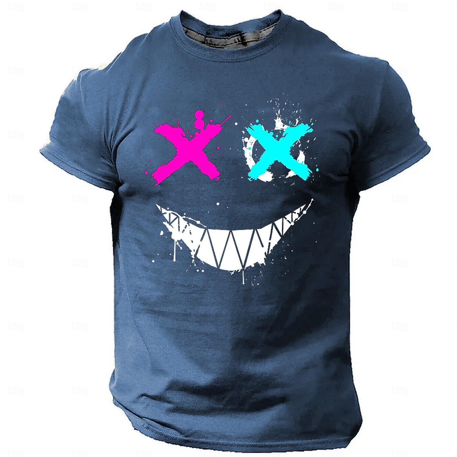 Férfi Grafika Vicces Mosolygó arc Póló Rövid ujjú póló 3D nyomtatás Terített nyak Ing Divat Dizájn Napi Fekete Medence Lóhere Tavaszi nyár Ruházat S M L XL XXL XXXL 2025 - $15.99 –P4