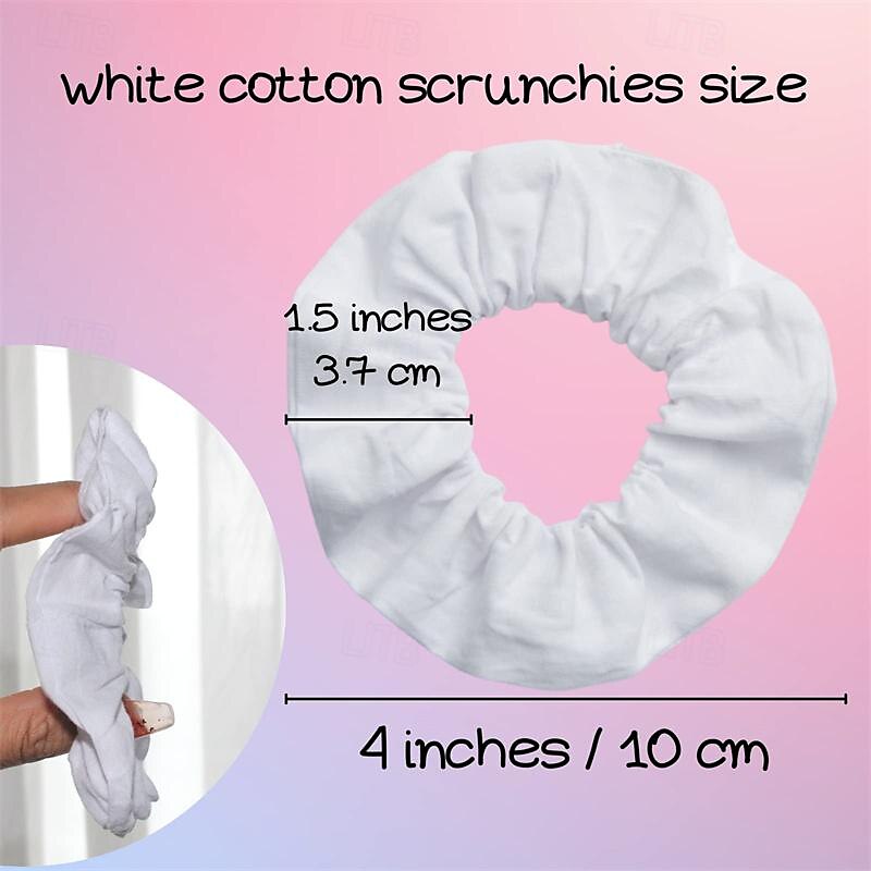Juego de 10 diademas blancas utilizadas para teñir corbatas, suministros para fiestas, estabilizador elástico de cola de caballo de algodón blanco para diademas de mujer 2025 - $28.99 –P6
