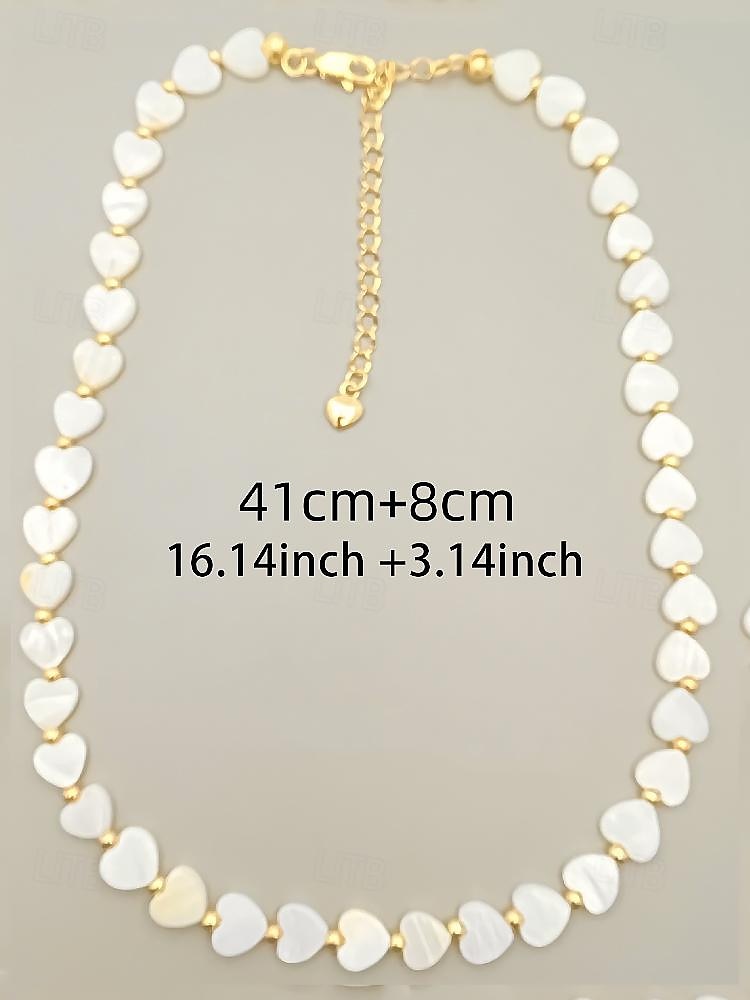 Charming Heart-Shaped Shell Necklace - Elegant Adjustable Gold Chain for Women 2025 - $19.99 –P3