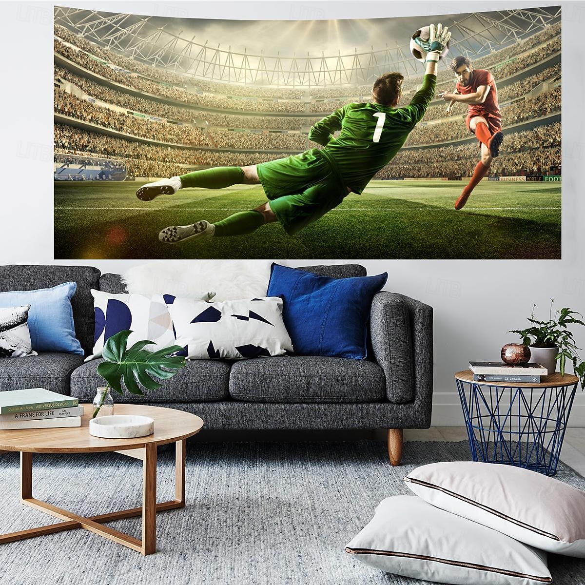 Europäische Fußball-Cup-Wandteppich zum Aufhängen, große Wandteppiche, Wanddekoration, Fotohintergrund, Decke, Vorhang, Heim, Schlafzimmer, Wohnzimmer, Dekoration 2025 - $17.99 –P3
