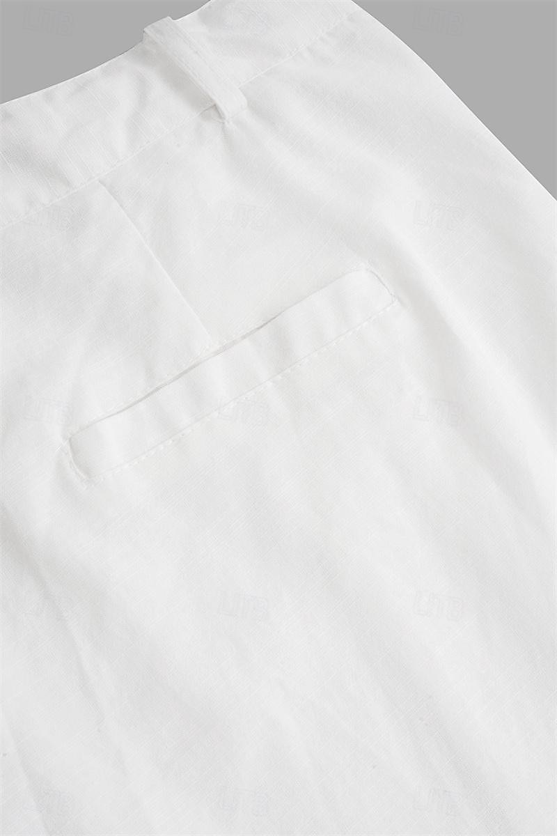 Per uomo Pantaloni di lino Pantaloni Pantaloni estivi Pantaloni da spiaggia Tasca frontale Gamba dritta Liscio Comfort Traspirante Informale Giornaliero Per eventi Di tendenza Originale Bianco Blu del 2026 a $11.49 –P14