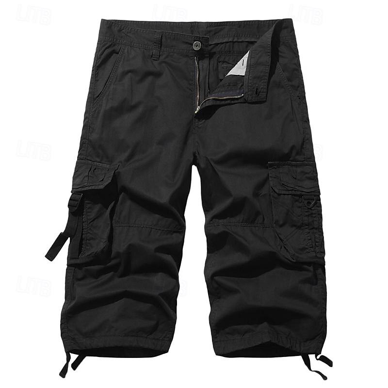 Herre Taktiske shorts Capri Cargo Shorts Cargoshorts Capri-bukser Shorts til turbruk Knapper Multi lomme عادي Anvendelig Kalv lengde utendørs Daglig Ut på byen Mote Klassisk Sjø blå Svart 2025 - $35.99 –P9
