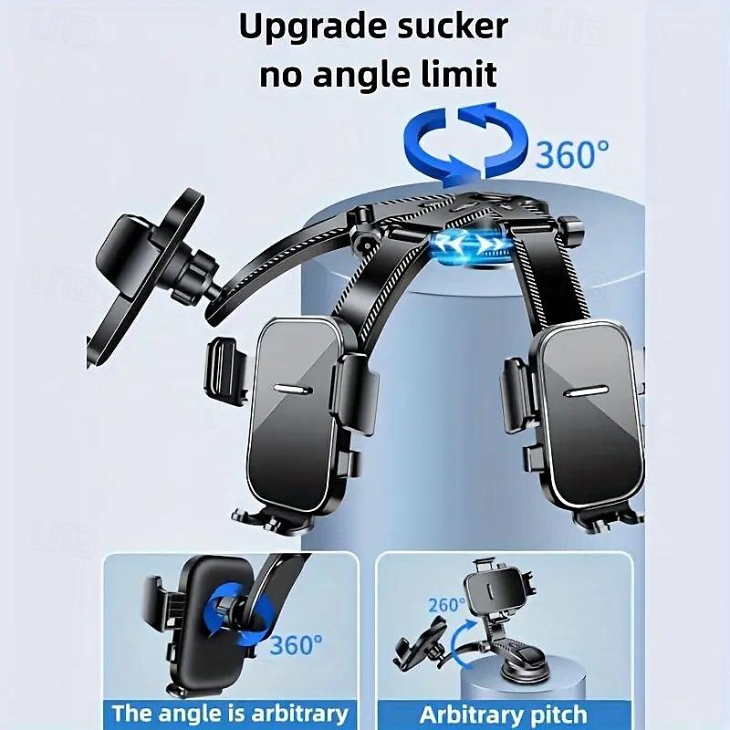 Car Automatic Lock Center Console Universal Suction Cup Mobile Phone Stand Adjustment Rotary Navigation Stand 2025 - $23.99 –P7