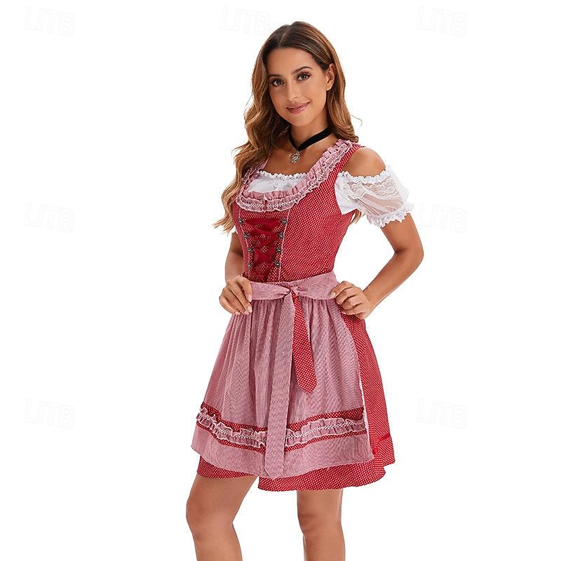 Oktoberfest Vestidos Falda acampanada Blusa con falda acampanada bávaro Mucama Alemán Munich prados Mujer Paño de estilo tradicional Blusa (50CM) 2026 - $52.99 –P2