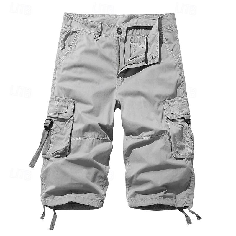 Herre Taktiske shorts Capri Cargo Shorts Cargoshorts Capri-bukser Shorts til turbruk Knapper Multi lomme عادي Anvendelig Kalv lengde utendørs Daglig Ut på byen Mote Klassisk Sjø blå Svart 2025 - $35.99 –P11