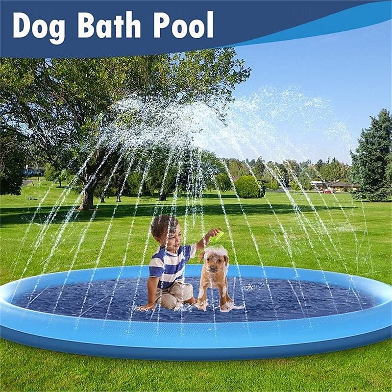 Tappetino antispruzzo, 39 pollici/59 pollici/67 pollici Tappetino antispruzzo antiscivolo per bambini cani Piscina per cani ispessita Tappetino per irrigatore antispruzzo Durevole estate Giochi d'acqua all'aperto per neonati Ragazzi Ragazze Animali domest del 2025 a $42.99 –P5