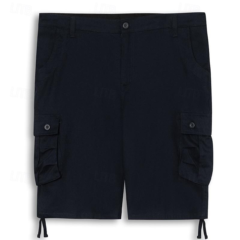 Homens Bermuda Cargo Calção Shorts casuais Bolso multi Perna reta Tecido Conforto Macio Comprimento do joelho Ao ar livre Casual Diário Moda Roupa de rua Preto Azul Marinha Micro-Elástica de 2025 por $28.99 –P5
