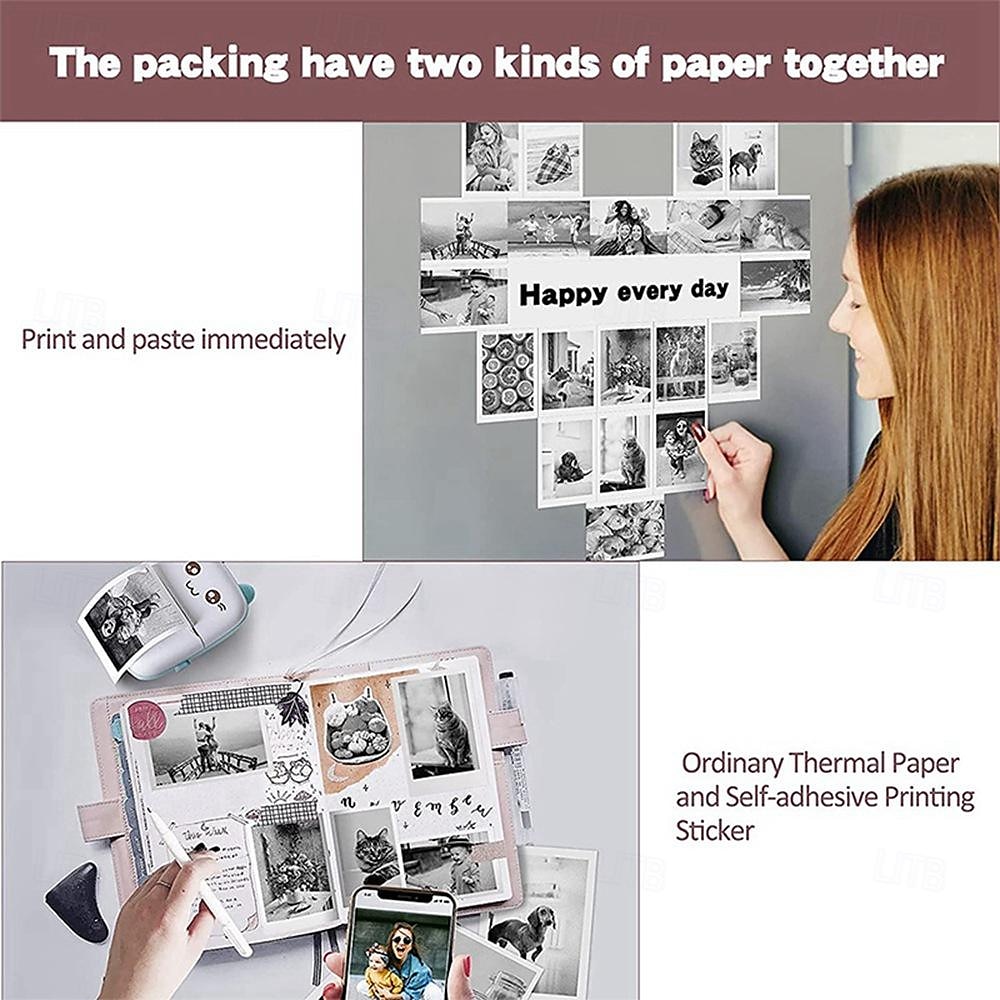 Mini Portable Pocket Mobile Thermal Printer Smart Inkless Printing Stickers Label Photo Wireless Bluetooth Printer 2025 - $33.99 –P15