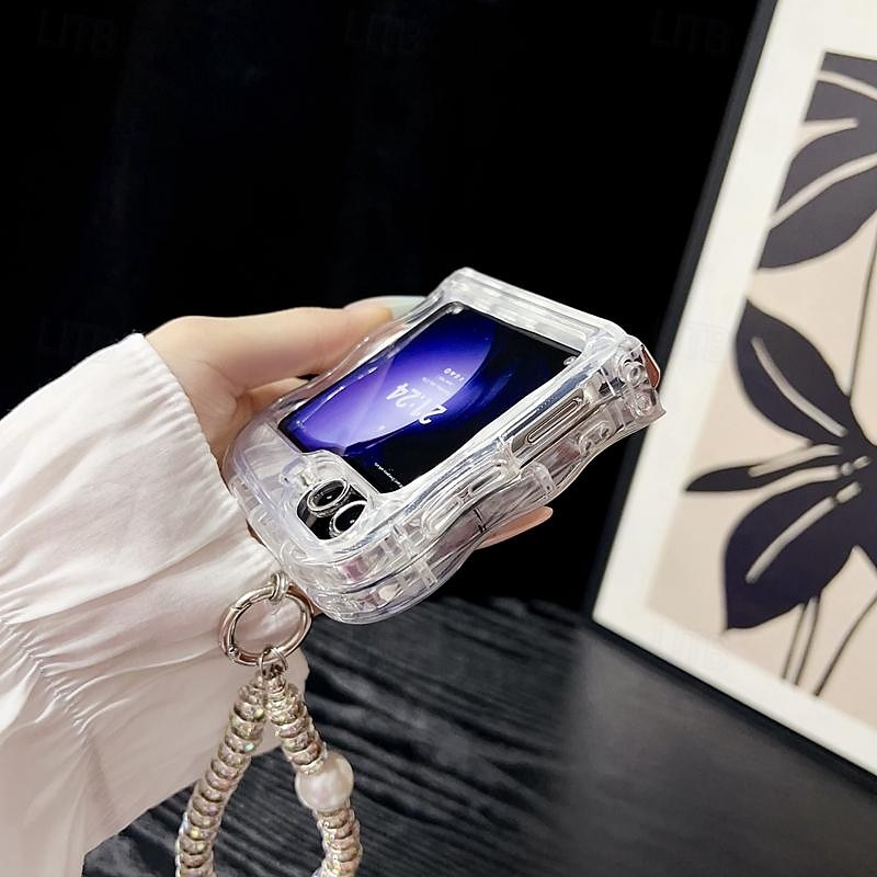 2025年 電話 ケース 用途 サムスンのギャラクシー Zフリップ6 Z Flip 5 Z Flip 4 Z Flip 3 バックカバー リストストラップ付き 耐衝撃 TPU  コレクション – $14.99 –P6