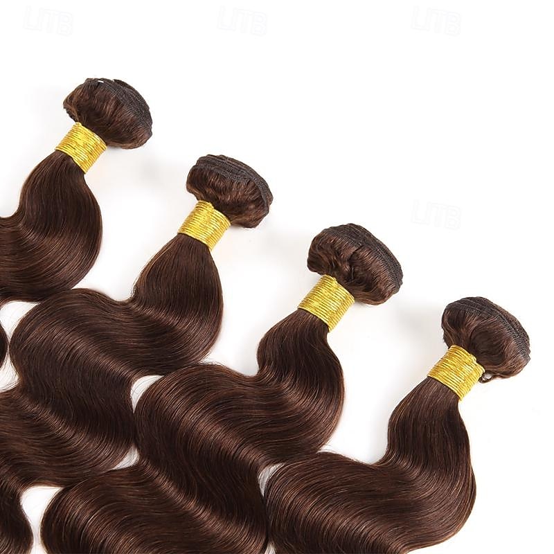 2 # body wave menselijk haar bundels braziliaanse bruin haar weven bundels bruin haarverlenging remy chocolade bot menselijk haar 3 stks 2025 - $149.99 –P2
