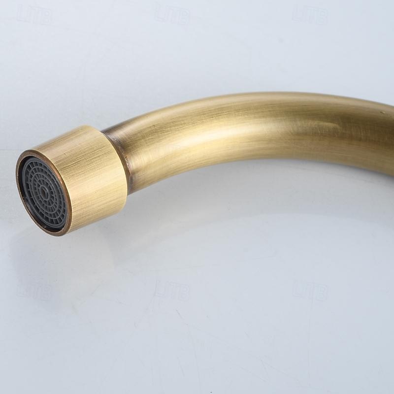 Vaskekran for baderom - Klassisk Antikk Messing Montere Utsiden Enkelt Håndtak Et HullBath Taps 2025 - $113.99 –P2